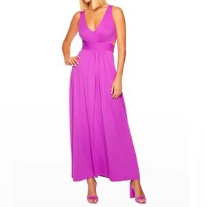 Susana Monaco V-Neck Tie-Back Purple Dress Size Medium
